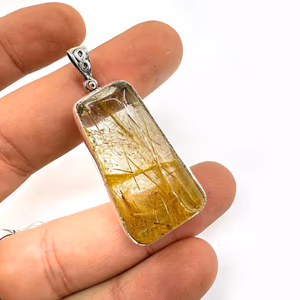 Golden Healer Kolye Ucu Gümüş - Orijinal Şifalı Kristal - Görsel 1