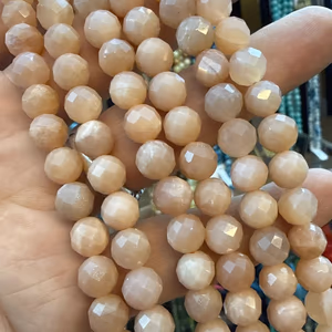 Güneş Taşı Faset Dizi 8 mm - Orijinal Şifalı Kristal - Görsel 1
