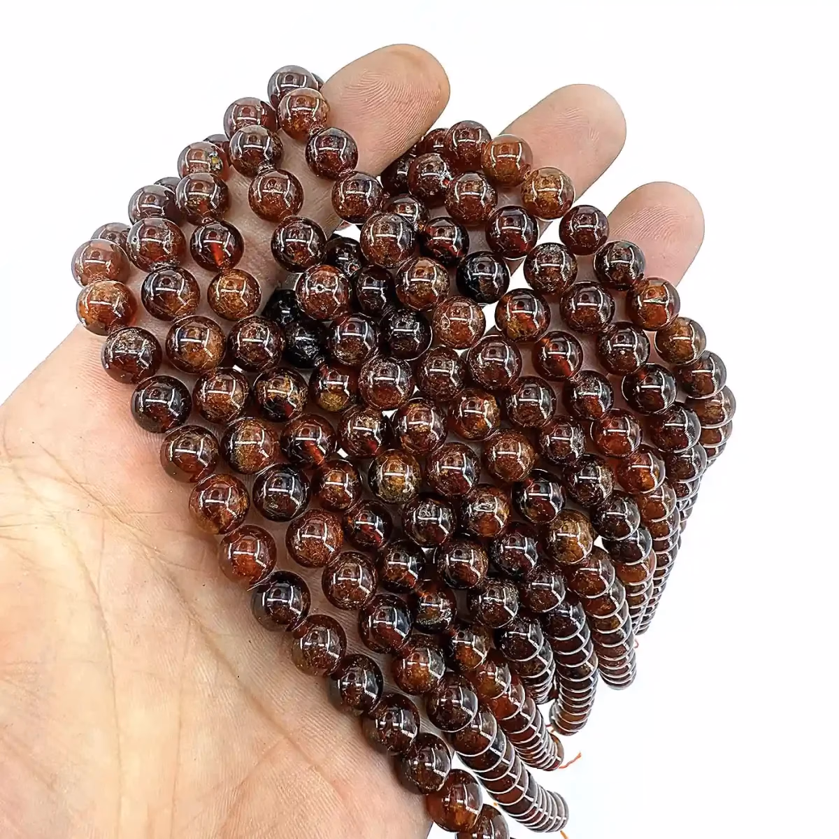 Hessonite Garnet Dizi 8 mm