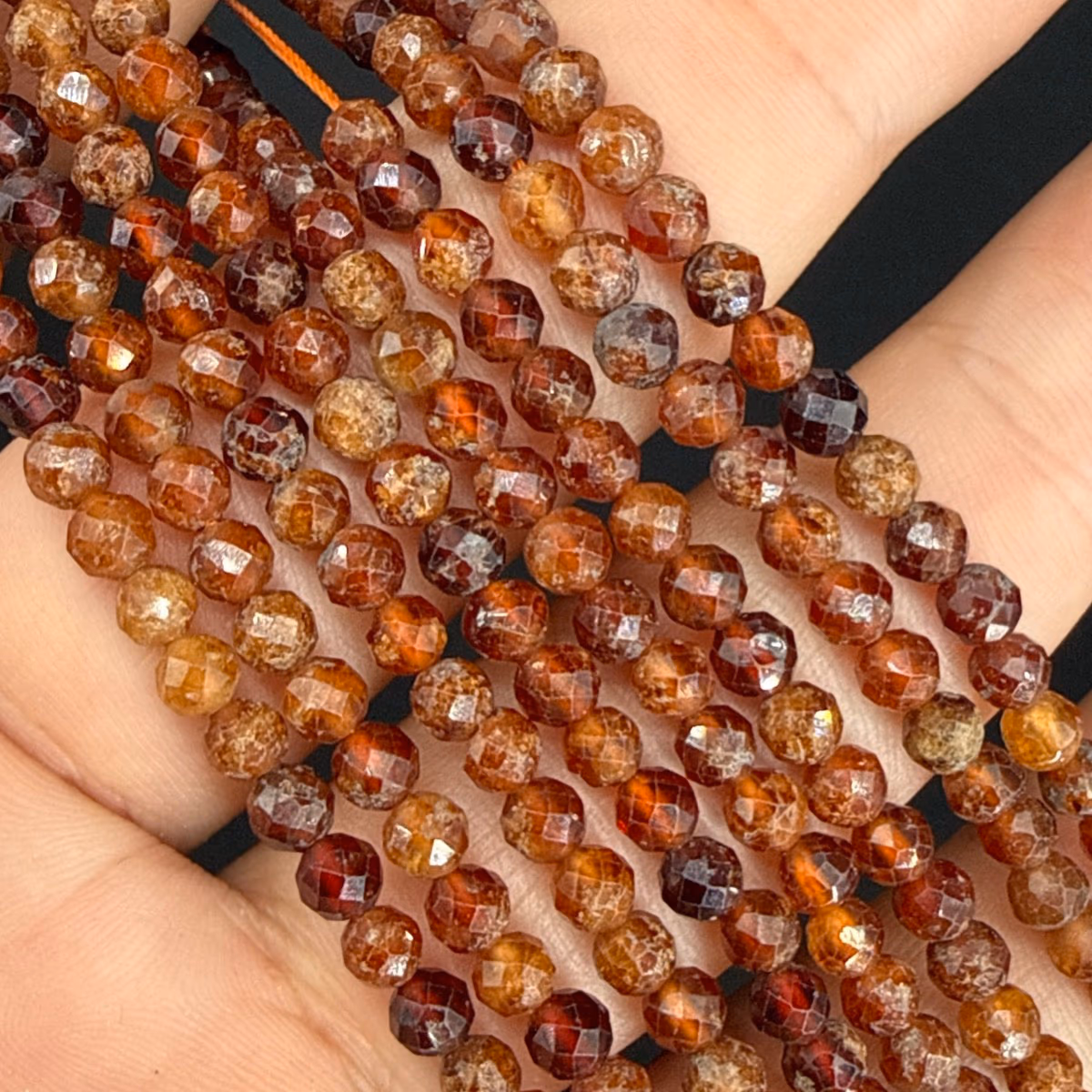 Hessonite Garnet Dizi Faset 3mm