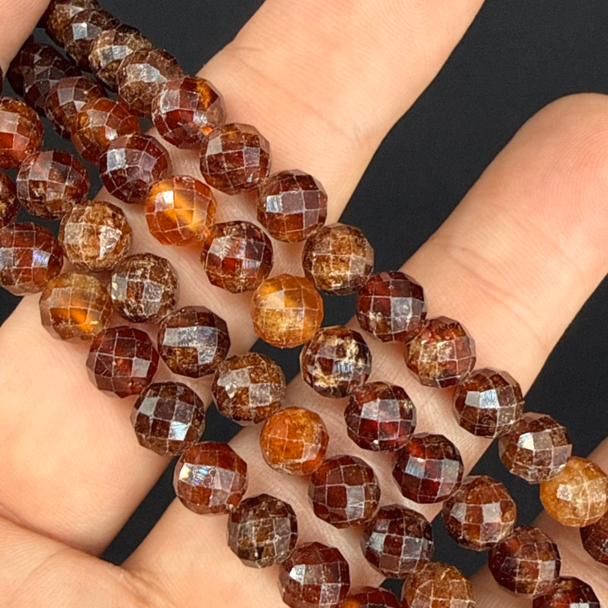Hessonite Garnet Dizi Faset 6mm