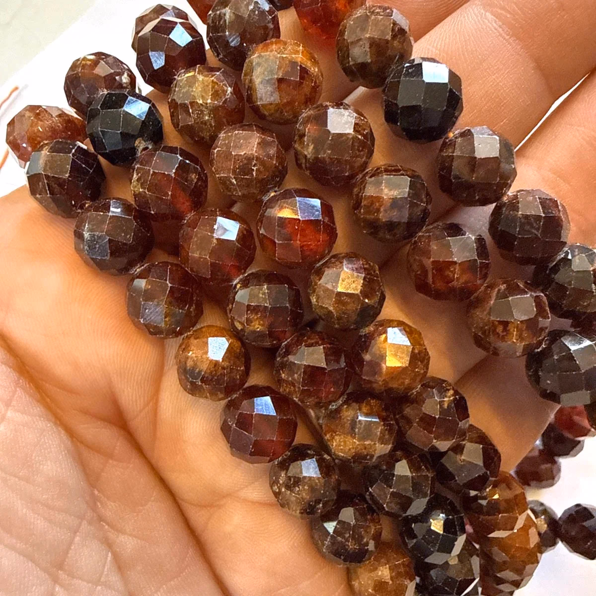 Hessonite Garnet Faset Dizi 10 mm