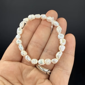 İnci Bileklik 6-8 mm - Orijinal Şifalı Kristal - Görsel 1