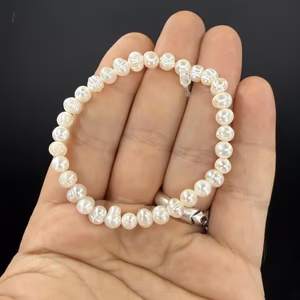 İnci Bileklik 6 mm - Orijinal Şifalı Kristal - Görsel 1