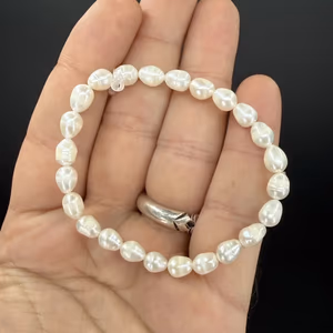 İnci Bileklik 6 mm - Orijinal Şifalı Kristal - Görsel 1