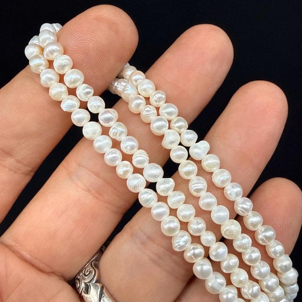 İnci Dizi 4 mm - Orijinal Doğal Taş ve Şifa Kristali Görsel 1