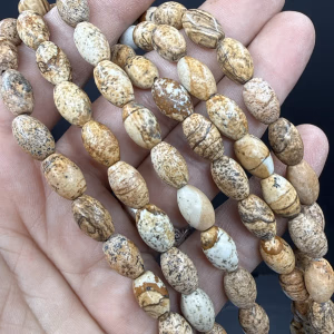 Jasper Arpa Dizi 12x8 mm - Orijinal Şifalı Kristal - Görsel 1