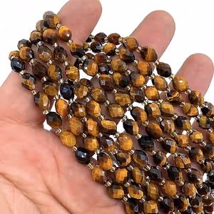 Kaplangözü Dizi Faset 6x8mm - Orijinal Şifalı Kristal - Görsel 2