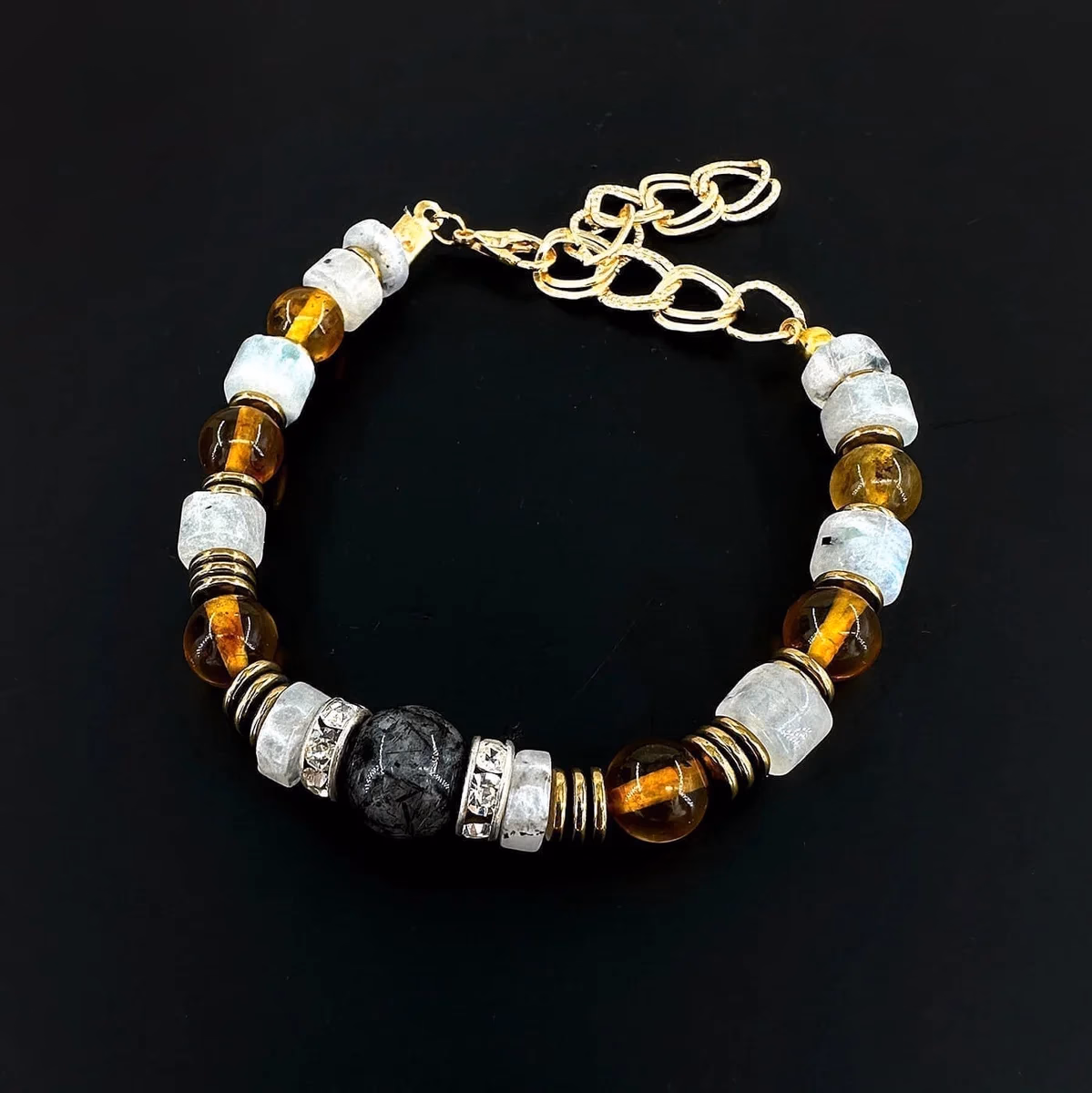 Kehribar Aytaşı Rutil Bileklik 8mm