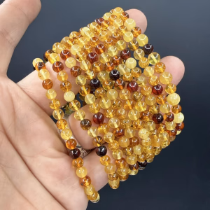 Kehribar Bileklik 6 mm - Orijinal Şifalı Kristal - Görsel 2