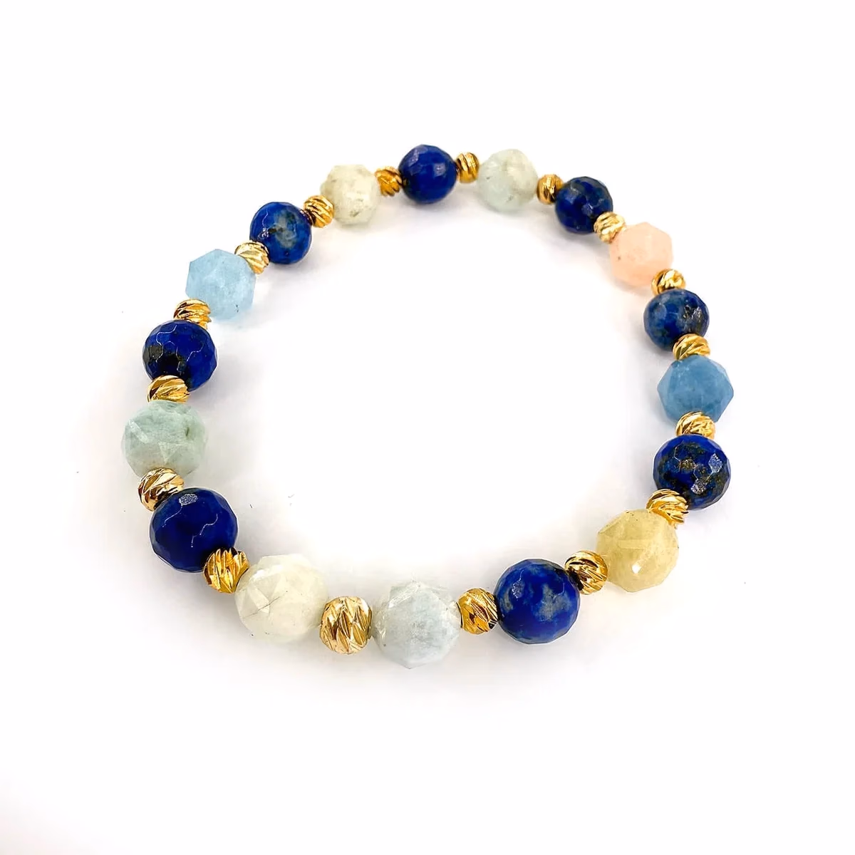 Lapis Lazuli / Morganit Faset 8mm