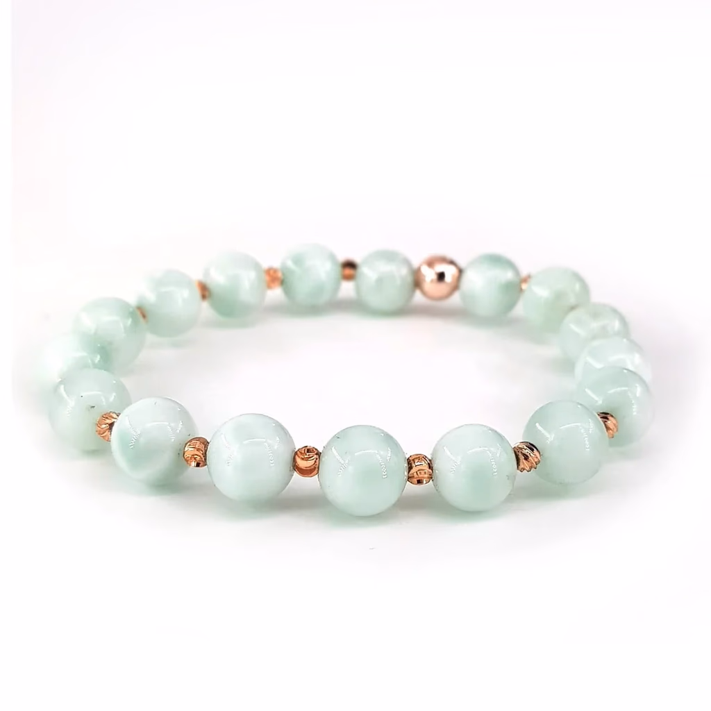 Larimar Bileklik 8mm İncele ve Satın Al Larimar Bileklik 8mm - Orijinal Doğal Taş ve Şifa Kristali Görsel 1