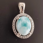 Larimar Kolye Ucu (Gümüş) Orijinal Kristal Detay Görseli 1