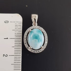 Larimar Kolye Ucu (Gümüş) - Orijinal Şifalı Kristal - Görsel 2