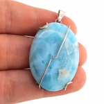 Larimar Kolye Ucu (Gümüş) Orijinal Kristal Detay Görseli 2