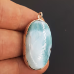 Larimar Kolye Ucu (Gümüş) Orijinal Kristal Detay Görseli 2