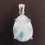 Larimar Kolye Ucu (Gümüş) Orijinal Kristal Detay Görseli 1