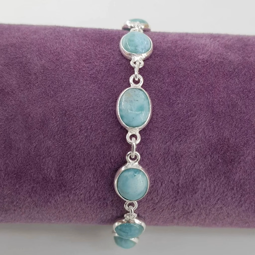 Larimar Künye (Gümüş) İncele ve Satın Al Larimar Künye (Gümüş) - Orijinal Doğal Taş ve Şifa Kristali Görsel 1