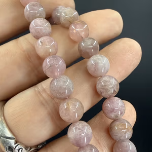 Madagaskar Pembe Kuvars Dizi 8 mm - Orijinal Şifalı Kristal - Görsel 1