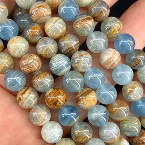 Mavi Kalsit Dizi 8mm - Orijinal Şifalı Kristal - Görsel 1