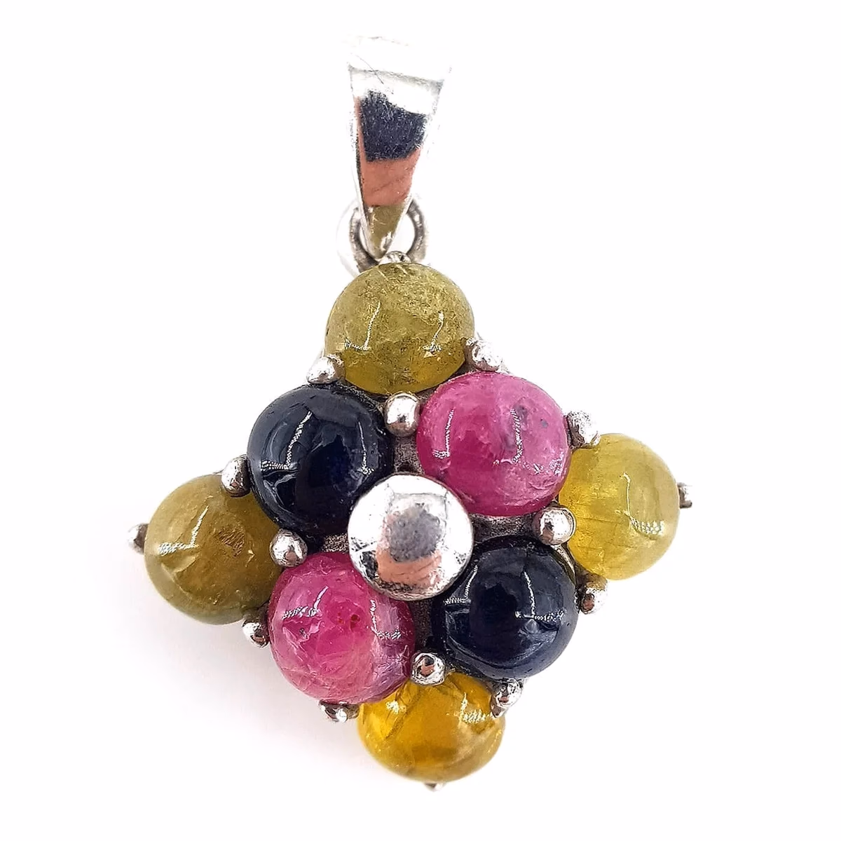 Mix Kolye Ucu Yakut, Zeberced, Safir (Gümüş)