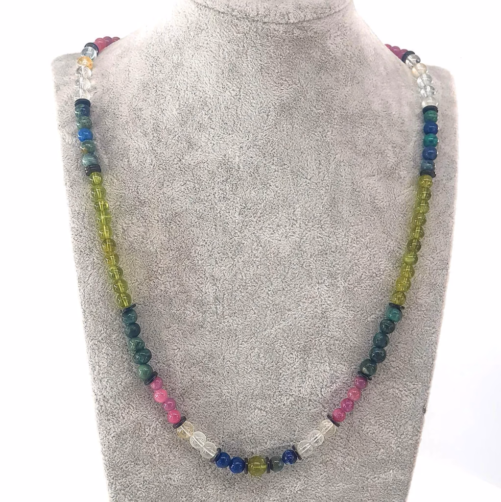 Mix Kolye Yakut, Zümrüt, Safir, Zeberced, Topaz İncele ve Satın Al Mix Kolye Yakut, Zümrüt, Safir, Zeberced, Topaz - Orijinal Doğal Taş ve Şifa Kristali Görsel 1
