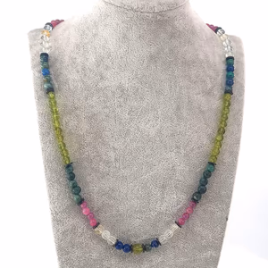 Mix Kolye Yakut, Zümrüt, Safir, Zeberced, Topaz - Orijinal Şifalı Kristal - Görsel 1