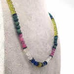 Mix Kolye Yakut, Zümrüt, Safir, Zeberced, Topaz Orijinal Kristal Detay Görseli 2