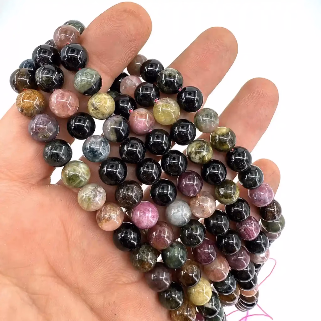 Mix Turmalin Dizi 8mm - Orijinal Doğal Taş ve Şifa Kristali Görsel 1