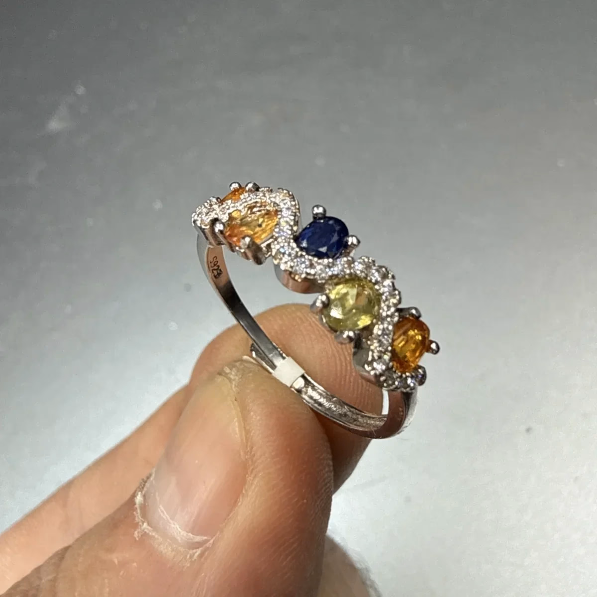 Multi Safir Yüzük Gümüş