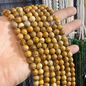Odun Jasper Dizi 8 mm - Orijinal Şifalı Kristal - Görsel 1