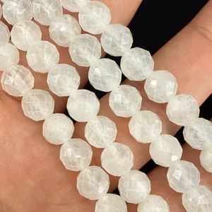 Optik Kalsit Dizi Faset 8mm - Orijinal Şifalı Kristal - Görsel 1