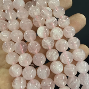 Pembe Kuvars Dizi 10 mm - Orijinal Şifalı Kristal - Görsel 1