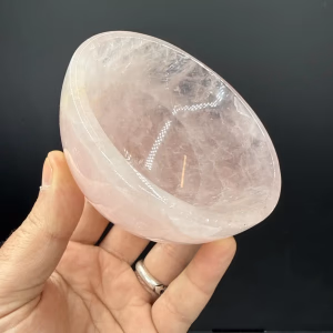 Pembe Kuvars Kase 10 cm - Orijinal Şifalı Kristal - Görsel 1