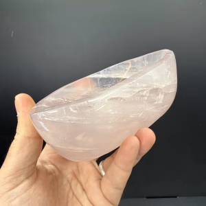 Pembe Kuvars Kase 8x16 cm - Orijinal Şifalı Kristal - Görsel 2