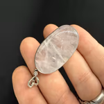 Pembe Kuvars Kolye Ucu Gümüş Orijinal Kristal Detay Görseli 1