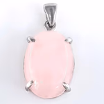 Pembe Kuvars Kolye Ucu Gümüş Orijinal Kristal Detay Görseli 1