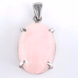 Pembe Kuvars Kolye Ucu Gümüş - Orijinal Şifalı Kristal - Görsel 1