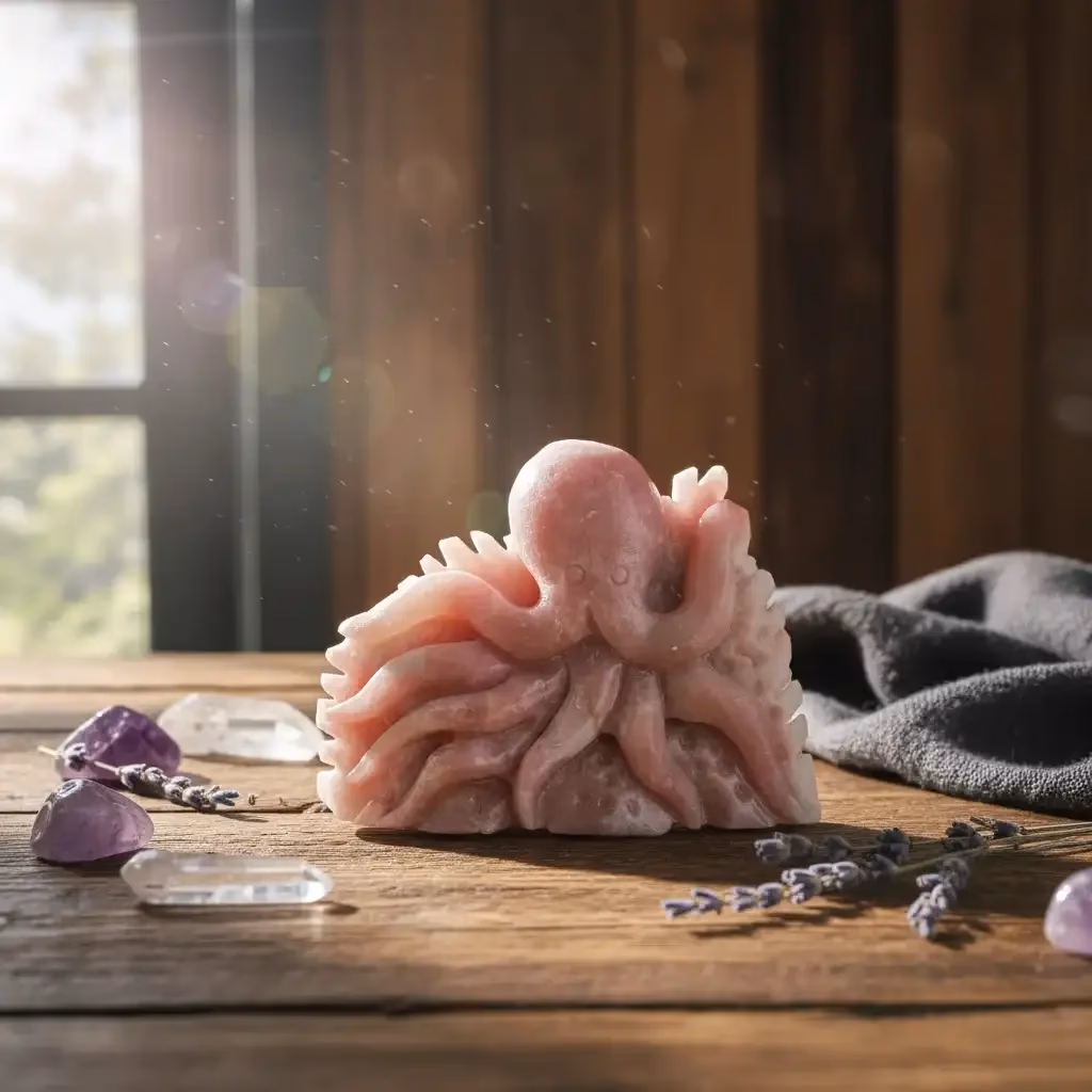Pembe Opal Ahtapot Obje İncele ve Satın Al Pembe Opal Ahtapot Obje - Orijinal Doğal Taş ve Şifa Kristali Görsel 1