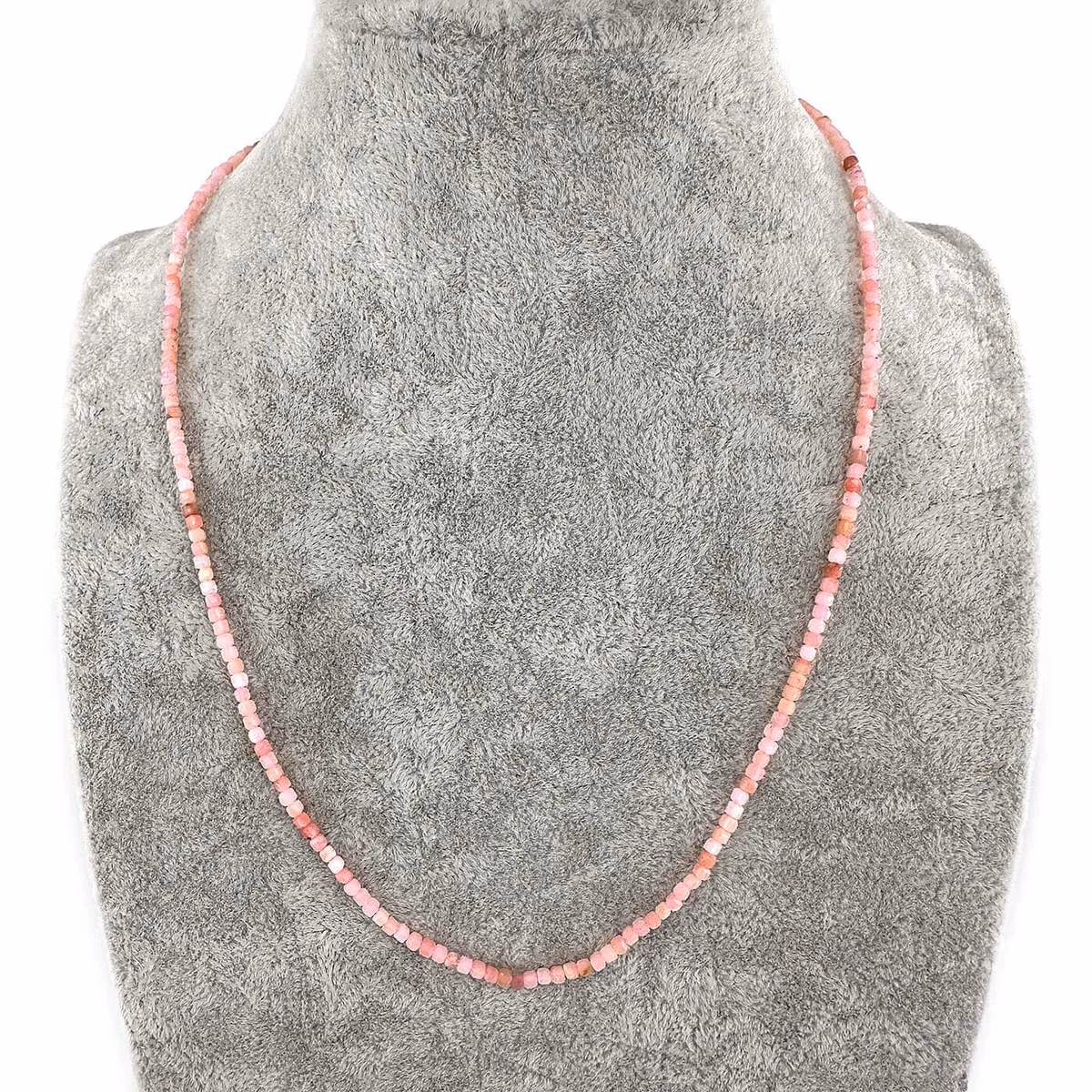 Pembe Opal Kolye 2mm Gümüş