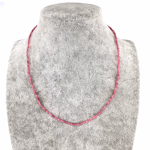 Pembe Turmalin Kolye 2mm Gümüş - Orijinal Şifalı Kristal - Görsel 1