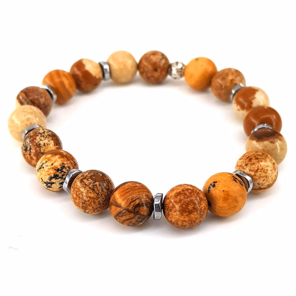 Picture Jasper Bileklik 10mm - Orijinal Doğal Taş ve Şifa Kristali Görsel 1