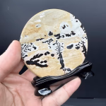 Picture Jasper Obje Ahşap Standlı Yuvarlak Orijinal Kristal Detay Görseli 2