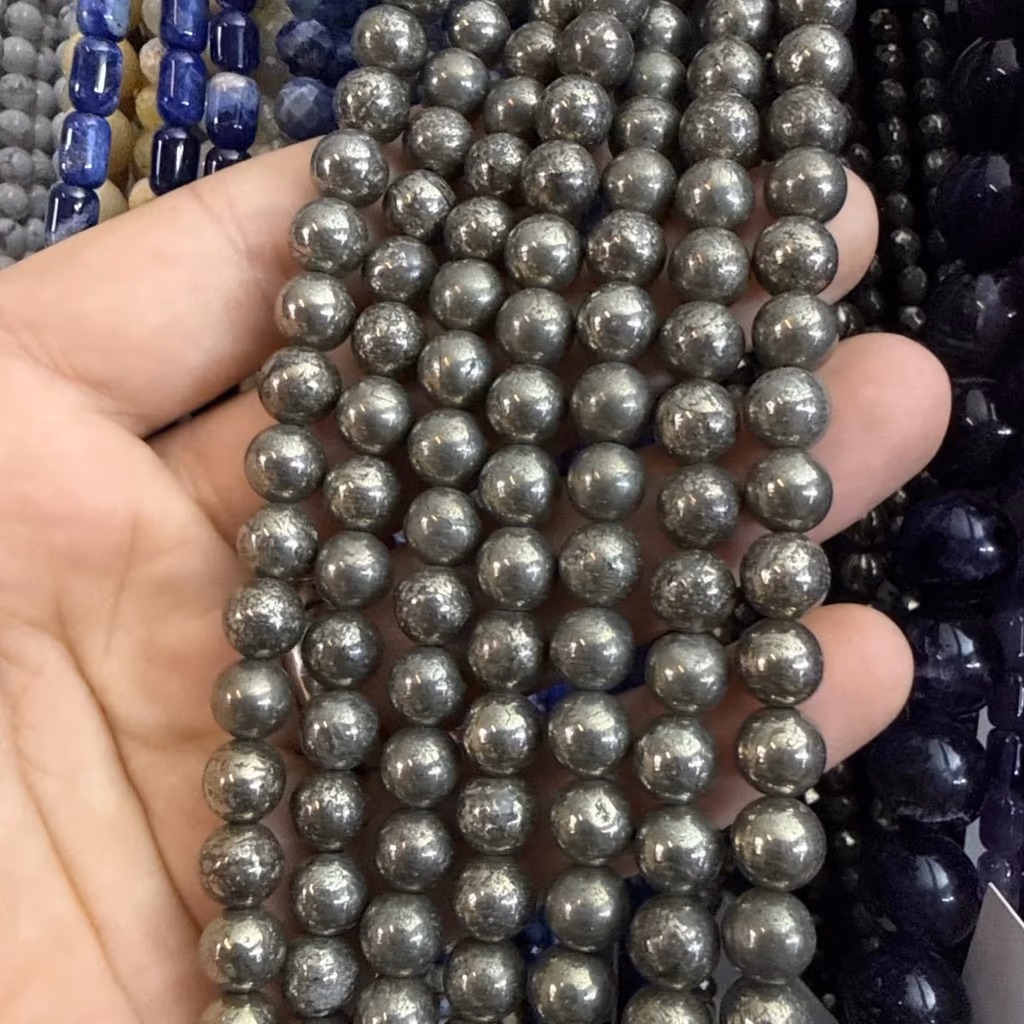 Pirit Dizi 8 mm - Orijinal Doğal Taş ve Şifa Kristali Görsel 1