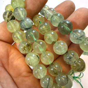 Prehnite Dizi 12 mm - Orijinal Şifalı Kristal - Görsel 1