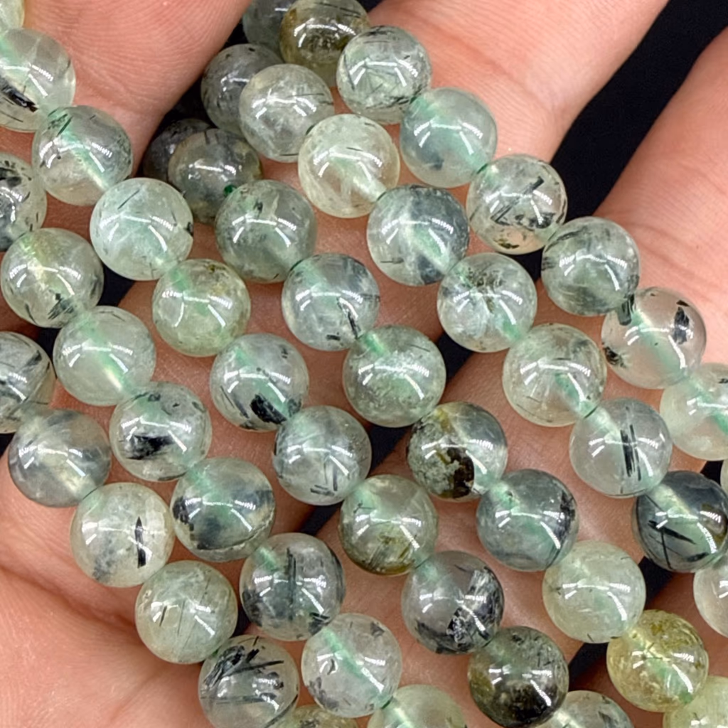 Prehnite Dizi 6mm - Orijinal Doğal Taş ve Şifa Kristali Görsel 1