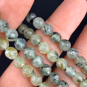 Prehnite Dizi Faset 7mm - Orijinal Şifalı Kristal - Görsel 1