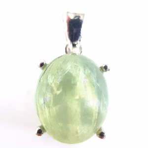 Prehnite Kolye Ucu (Gümüş) - Orijinal Şifalı Kristal - Görsel 1