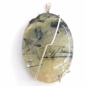 Prehnite Kolye Ucu (Gümüş) - Orijinal Şifalı Kristal - Görsel 1