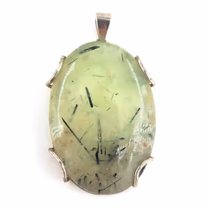 Prehnite Kolye Ucu (Gümüş) - Orijinal Şifalı Kristal - Görsel 2